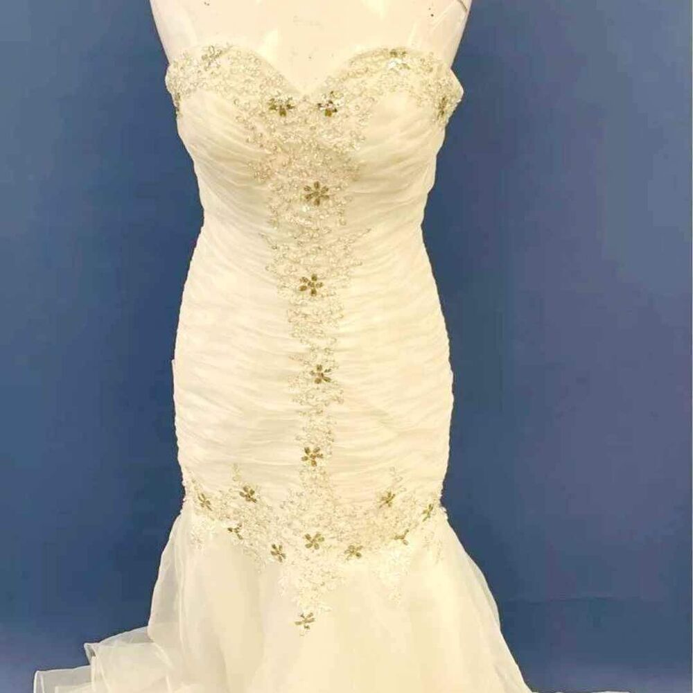 Designer Vintage White Wedding Party Dress evening gown-  refer to Measurements
